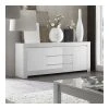 KASALINEA Buffet Bahut Blanc Laqué 2 Portes 3 Tiroirs Design PAULA -SoBuy Shop buffet blanc laque 2p 3t zd1 z
