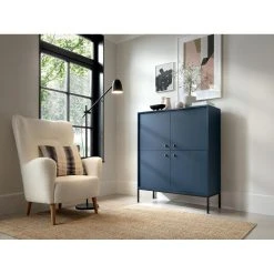 Vente-unique Buffet Haut - 4 Portes - Bleu - BOGDAN -SoBuy Shop buffet bogdan 12060156 31963754 1140x1140