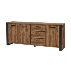 NOUVOMEUBLE Buffet Industriel Couleur Bois Foncé ONNIX -SoBuy Shop buffet bois fonce industriel zd2 z