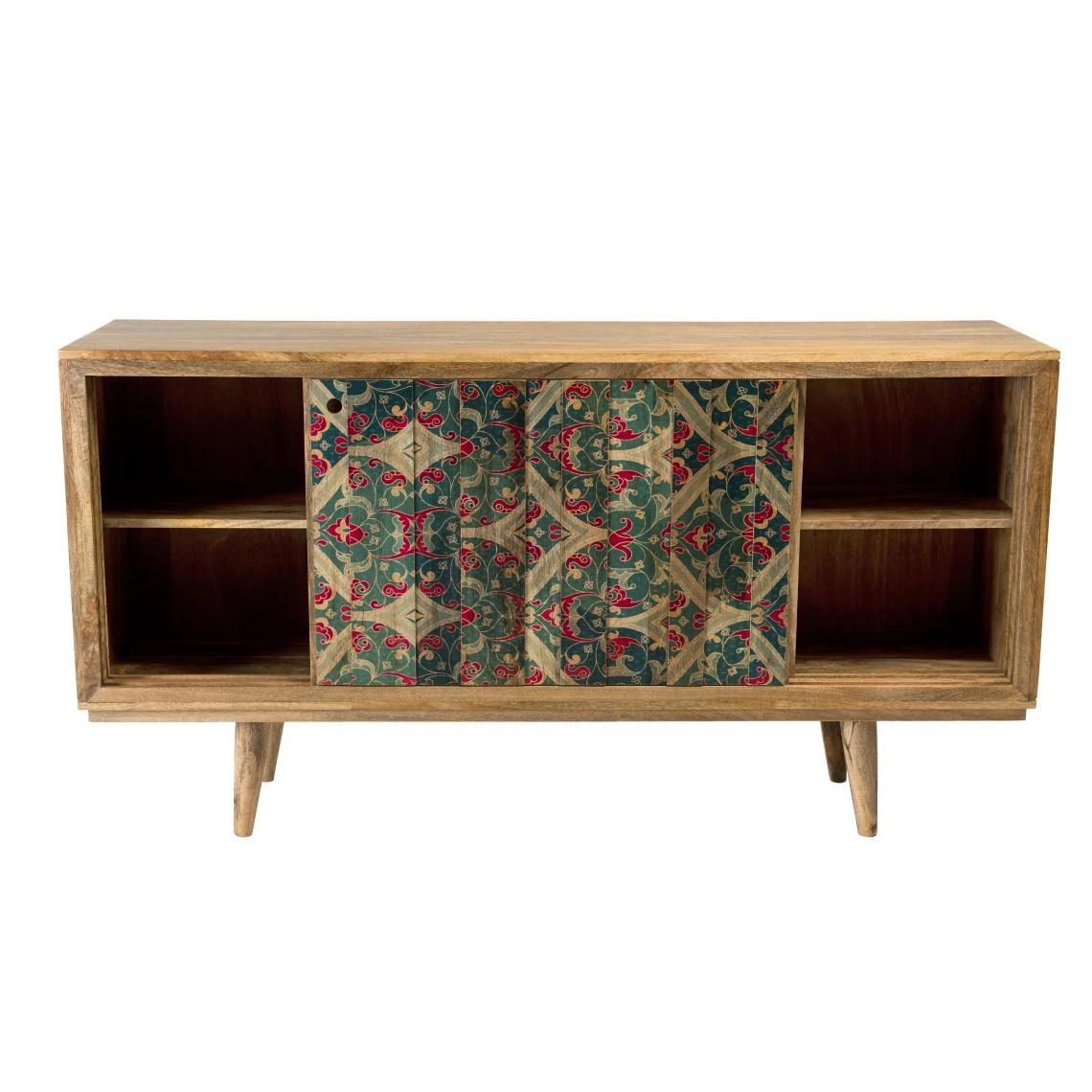 MACABANE Buffet Bois Manguier 160x45cm 2 Portes Coulissantes 1 étagère Bali 6 MACABANE Buffet Bois Manguier 160x45cm 2 Portes Coulissantes 1 étagère Bali – Image 4