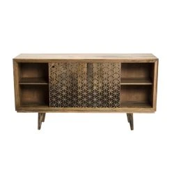 MACABANE Buffet Bois Manguier 160x45cm 2 Portes Coulissantes 1 étagère Phuket -SoBuy Shop buffet bois manguier 160x45cm 2 portes coulissantes 1 etagere phuket design 1207825 3 1140x1140