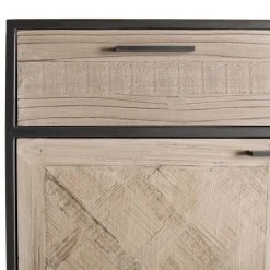 MACABANE Buffet 2 Portes 2 Tiroirs Sapin Et Métal CARLA -SoBuy Shop buffet clemence 2 portes 2 tiroirs sayann et metal design 737000 3 1140x1140