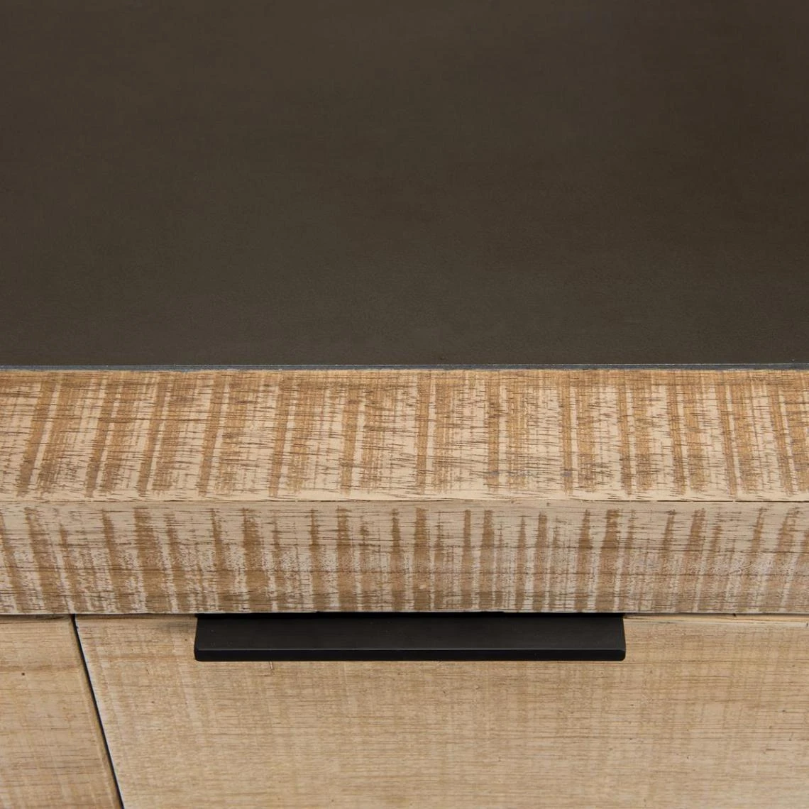 MACABANE Buffet 3 Tiroirs 1 Porte Teck Et Pieds Métal CARLA 5 MACABANE Buffet 3 Tiroirs 1 Porte Teck Et Pieds Métal CARLA – Image 3