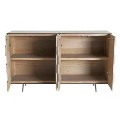 MACABANE Buffet 4 Portes Sapin Et Pieds Métal CARLA -SoBuy Shop buffet clemence 4 portes sayann et pieds metal design 737004 4 1140x1140