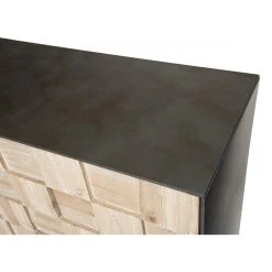 MACABANE Buffet 4 Portes Sapin Et Pieds Métal CARLA -SoBuy Shop buffet clemence 4 portes sayann et pieds metal design 737004 5 1140x1140