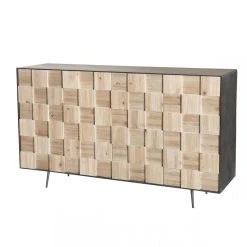 MACABANE Buffet 4 Portes Sapin Et Pieds Métal CARLA -SoBuy Shop buffet clemence 4 portes sayann et pieds metal design 737004 7 1140x1140