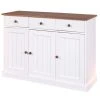 Pegane Buffet Coloris Blanc En Bois Massif Et Métal - Dim : L 130 X P 45 X H... -SoBuy Shop buffet coloris blanc en bois massif et metal dim l 130 x p 45 x h 86 cm 11489080 30042990 1140x1140
