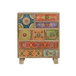 Pegane Buffet Commode En Bois De Manguier Multicolore - Longueur 52 X Profond...