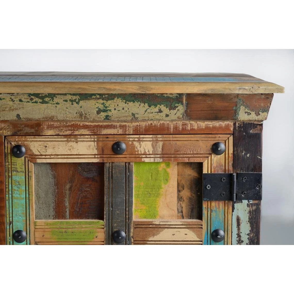 Pegane Buffet Commode En Bois Recyclé Multicolore - Longueur 150 X Profondeu... 4 Pegane Buffet Commode En Bois Recyclé Multicolore - Longueur 150 X Profondeu... – Image 2