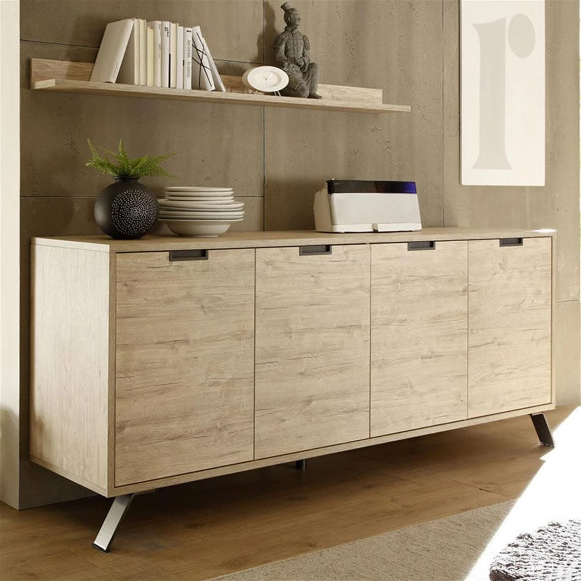 NOUVOMEUBLE Buffet Contemporain Couleur Bois Clair JACE 4 NOUVOMEUBLE Buffet Contemporain Couleur Bois Clair JACE – Image 2