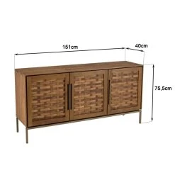 MACABANE Buffet En Bois De Teck Recyclé 3 Portes 14 MACABANE Buffet En Bois De Teck Recyclé 3 Portes -SoBuy Shop buffet en bois de teck recycle 3 portes 501581 3 1140x1140