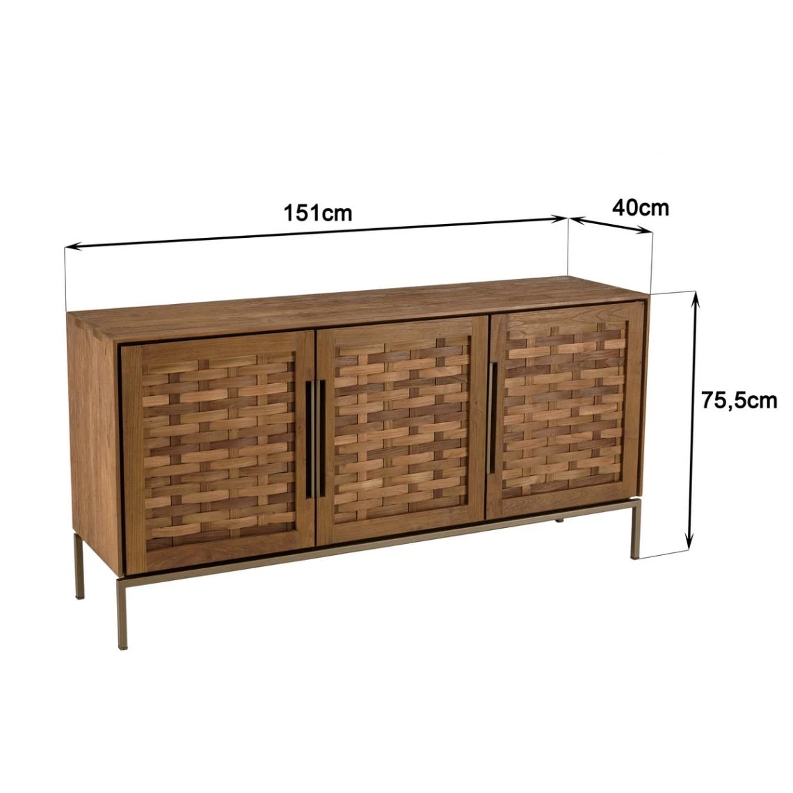 MACABANE Buffet En Bois De Teck Recyclé 3 Portes 6 MACABANE Buffet En Bois De Teck Recyclé 3 Portes – Image 4