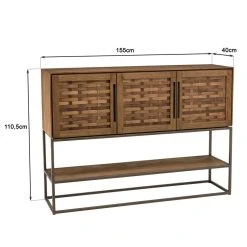 MACABANE Buffet En Bois De Teck Recyclé 3 Portes -SoBuy Shop buffet en bois de teck recycle 3 portes 501583 3 1140x1140