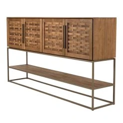 MACABANE Buffet En Bois De Teck Recyclé 4 Portes En Tissage De Bambou -SoBuy Shop buffet en bois de teck recycle 4 portes en tissage de bambou 501584 7 1140x1140