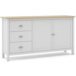 Pegane Buffet En Pin Massif Chêne Et Blanc, Meuble De Rangement - Longueur 1... -SoBuy Shop buffet en pin massif chene et blanc meuble de rangement longueur 150 x profondeur 40 x hauteur 805 cm 14067098 39062604 1140x1140