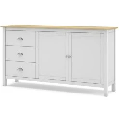 Pegane Buffet En Pin Massif Chêne Et Blanc, Meuble De Rangement - Longueur 1... -SoBuy Shop buffet en pin massif chene et blanc meuble de rangement longueur 150 x profondeur 40 x hauteur 805 cm 14067098 39062606 1140x1140