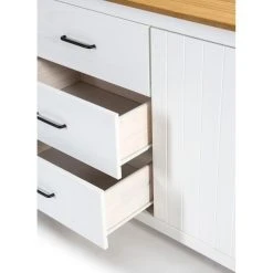 Pegane Buffet En Pin Massif Décor Ciré Chêne Et Blanc, Meuble De Rangement... -SoBuy Shop buffet en pin massif decor cire chene et blanc meuble de rangement longueur 190 x profondeur 40 x hauteur 80 cm 14067136 39062790 1140x1140