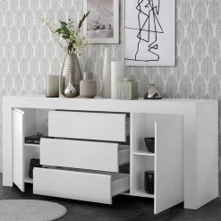 NOUVOMEUBLE Buffet Enfilade 180 Cm Design Blanc Laqué ALANO 8 NOUVOMEUBLE Buffet Enfilade 180 Cm Design Blanc Laqué ALANO -SoBuy Shop buffet enfilade 180 cm design blanc laque alano 10566934 27461184 1140x1140