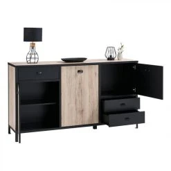 BUT Buffet HARLEM Imitation Chêne Et Noir -SoBuy Shop buffet harlem imitation chene et noir 9160953 23914985 1140x1140