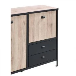 BUT Buffet HARLEM Imitation Chêne Et Noir -SoBuy Shop buffet harlem imitation chene et noir 9160953 23914987 1140x1140