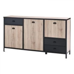 BUT Buffet HARLEM Imitation Chêne Et Noir -SoBuy Shop buffet harlem imitation chene et noir 9160953 23914989 1140x1140