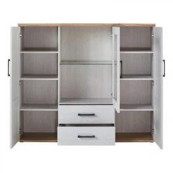 BUT BUffet Haut 3 Portes 2 Tiroirs ROMANCE Imitation Pin/ Imitation Chêne -SoBuy Shop buffet haut 3 portes 2 tiroirs romance imitation pin imitation chene 9161043 23915395 1140x1140