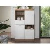 Vente-unique Buffet Haut Avec 3 Portes Et 1 Tiroir - Naturel Et Blanc Laqué - EVOL... -SoBuy Shop buffet haut avec 3 portes et 1 tiroir naturel et blanc laque evolia 13958026 38674394 1140x1140