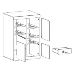 Vente-unique Buffet Haut Avec 3 Portes Et 1 Tiroir - Naturel Et Blanc Laqué - EVOL... -SoBuy Shop buffet haut avec 3 portes et 1 tiroir naturel et blanc laque evolia 13958026 38674400 1140x1140