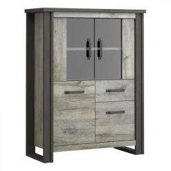 BUT Buffet Haut BAXTER Imitation Chêne Gris