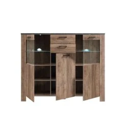 Linea Natura Buffet Haut L.172 ANVERS Imitation Chêne Vieilli/ Béton -SoBuy Shop buffet haut l172 anvers imitation chene vieilli beton 13720772 37856296 1140x1140