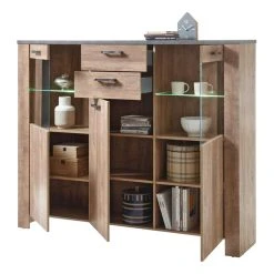 Linea Natura Buffet Haut L.172 ANVERS Imitation Chêne Vieilli/ Béton -SoBuy Shop buffet haut l172 anvers imitation chene vieilli beton 13720772 37856298 1140x1140