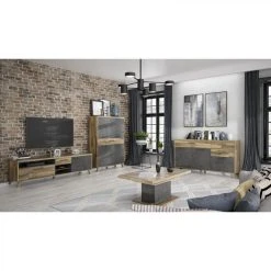 BUT Buffet Haut RICCIANO Imitation Chêne Et Béton -SoBuy Shop buffet haut ricciano imitation chene et beton 11210168 29262090 1140x1140