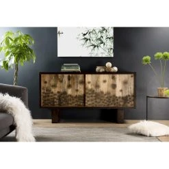 MACABANE Buffet IRENE 2 Portes Coulissantes 1 Étagère JAVA Bois Manguier 160 ... -SoBuy Shop buffet irene 2 portes coulissantes 1 tagere java bois manguier 160 x 45 cm design 664002 8 1140x1140