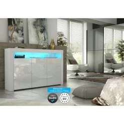 Dusine Buffet JIVE 145 Cm Blanc Laqué Avec LEDS -SoBuy Shop buffet jive 145 cm blanc laque avec leds 11046566 1012386 86 1140x1140