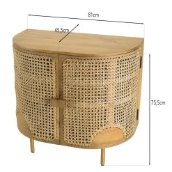 MACABANE Buffet Marron 2 Portes Bois De Manguier Cannage Pieds Métal Doré ISA -SoBuy Shop buffet marron 2 portes bois de manguier cannage pieds metal dore isa 3367840 6249702 2 1140x1140