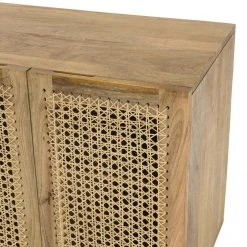 MACABANE Buffet Marron 5 Portes Bois De Manguier Et Cannage Naturel ISA -SoBuy Shop buffet marron 5 portes bois de manguier et cannage naturel isa 3367836 6249648 48 1140x1140