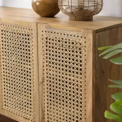 MACABANE Buffet Marron 5 Portes Bois De Manguier Et Cannage Naturel ISA -SoBuy Shop buffet marron 5 portes bois de manguier et cannage naturel isa 3367836 6249654 54 1140x1140