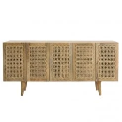 MACABANE Buffet Marron 5 Portes Bois De Manguier Et Cannage Naturel ISA -SoBuy Shop buffet marron 5 portes bois de manguier et cannage naturel isa 3367836 6249656 56 1140x1140