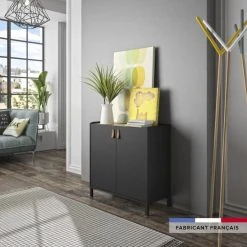 GAMI Buffet - Marron - Industriel - 2 Portes - AMSTERDAM - L 81 X P 36 X H ...