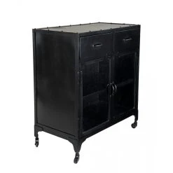 MACABANE Buffet Métal ROMAIN Noir Industriel 2 Portes 2 Tiroirs -SoBuy Shop buffet metal romain noir industriel 2 portes 2 tiroirs 666018 5 1140x1140