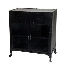 MACABANE Buffet Métal ROMAIN Noir Industriel 2 Portes 2 Tiroirs -SoBuy Shop buffet metal romain noir industriel 2 portes 2 tiroirs 666018 7 1140x1140