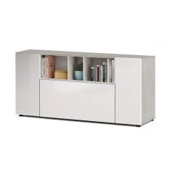 Pegane Buffet Meuble De Rangement Avec 3 Portes Coloris Béton / Blanc Artic ... -SoBuy Shop buffet meuble de rangement avec 3 portes coloris beton blanc artic longueur 150 x hauteur 76 x profondeur 41 cm 10516500 27258536 1140x1140