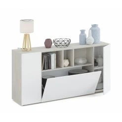 Pegane Buffet Meuble De Rangement Avec 3 Portes Coloris Béton / Blanc Artic ... -SoBuy Shop buffet meuble de rangement avec 3 portes coloris beton blanc artic longueur 150 x hauteur 76 x profondeur 41 cm 10516500 27258538 1140x1140