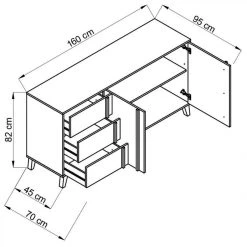 BUT Buffet OTAWA Imitation Chêne Et Noir -SoBuy Shop buffet otawa imitation chene et noir 9634384 24995984 1140x1140