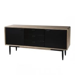 MACABANE Buffet PALOMA 3 Tiroirs 2 Portes Bois Et Métal -SoBuy Shop buffet paloma 3 tiroirs 2 portes bois et metal design 3197680 3 1140x1140