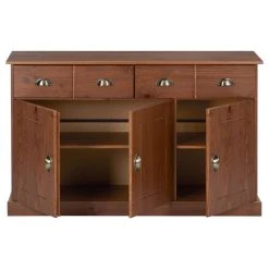 IDIMEX Buffet PARIS En Pin Massif, 3 Portes Et 2 Tiroirs, Lasuré Brun Foncé -SoBuy Shop buffet paris en pin massif 3 portes et 2 tiroirs lasure brun fonce 9331079 24356093 1140x1140