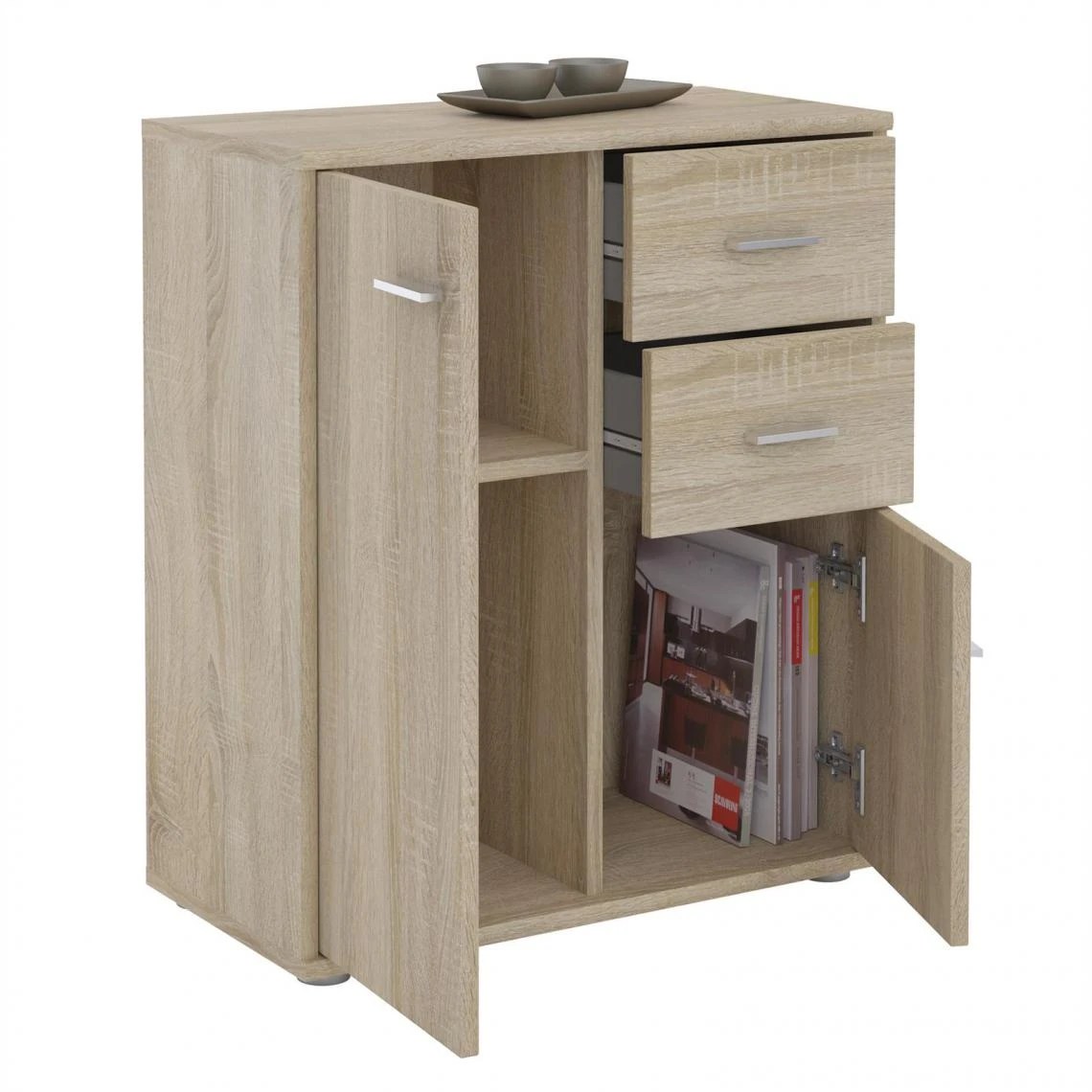 IDIMEX Buffet REMY, En Mélaminé Décor Chêne Sonoma 4 IDIMEX Buffet REMY, En Mélaminé Décor Chêne Sonoma – Image 2