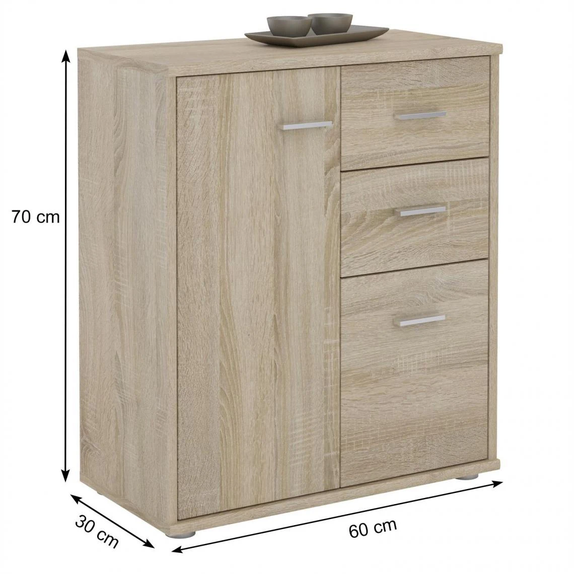 IDIMEX Buffet REMY, En Mélaminé Décor Chêne Sonoma 5 IDIMEX Buffet REMY, En Mélaminé Décor Chêne Sonoma – Image 3