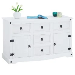IDIMEX Buffet RURAL Avec 5 Tiroirs Et 2 Portes, Style Mexicain En Pin Massif ...