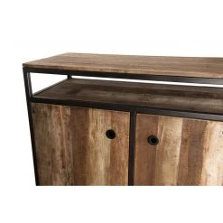 MACABANE Buffet SIXTINE 2 Portes Et 1 Étagère Bois Teck Recyclé Acacia Mahog... -SoBuy Shop buffet sixtine 2 portes et 1 tagere bois teck recycle acacia mahogany et metal 3197518 6 1140x1140 1
